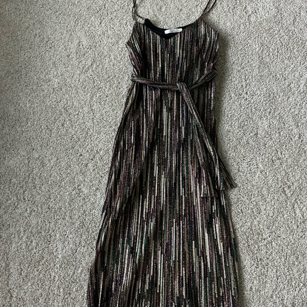 Multicolored sequined Mid length dress